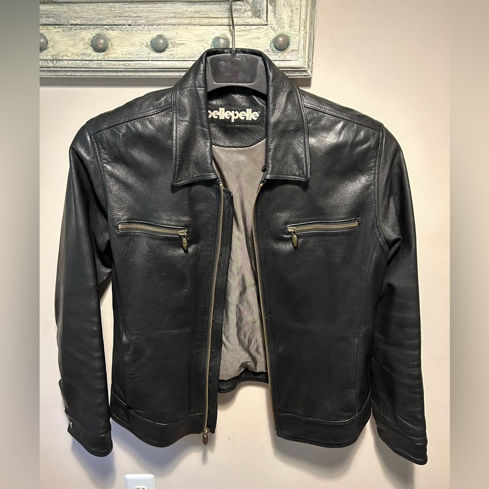 Pelle Pelle unisex black leather jacket